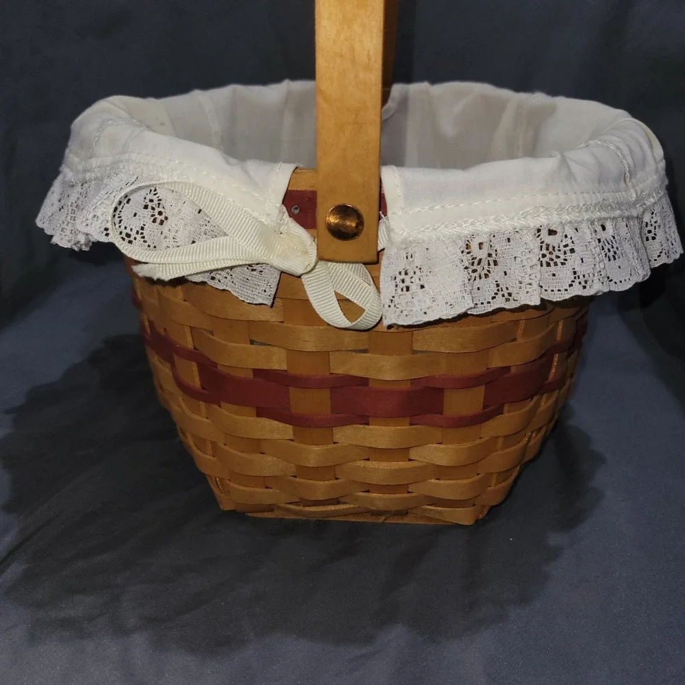 1997 Longaberger Christmas Collection Snowflake Basket Combo w/ Liner Protector